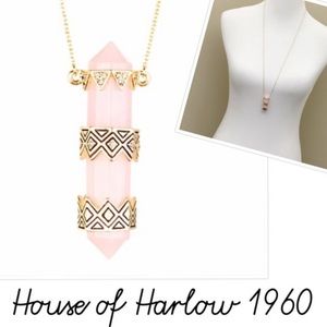 House of Harlow Prana Rose Quartz pendant